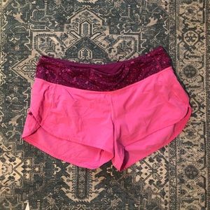 Pink Lululemon shorts- size 6